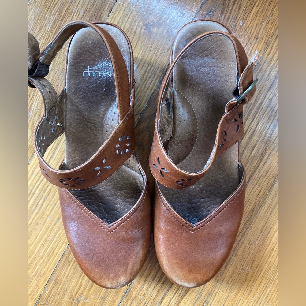 Dansko Trista Brown Leather Clogs, women’s 38 - Picture 4 of 6